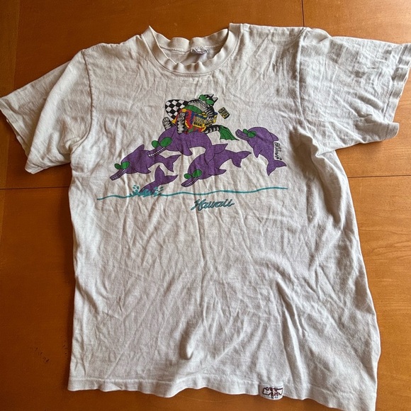 Vintage 80’s B Kilban Hawaii Surf Cat Crazy Shirt - Picture 1 of 11